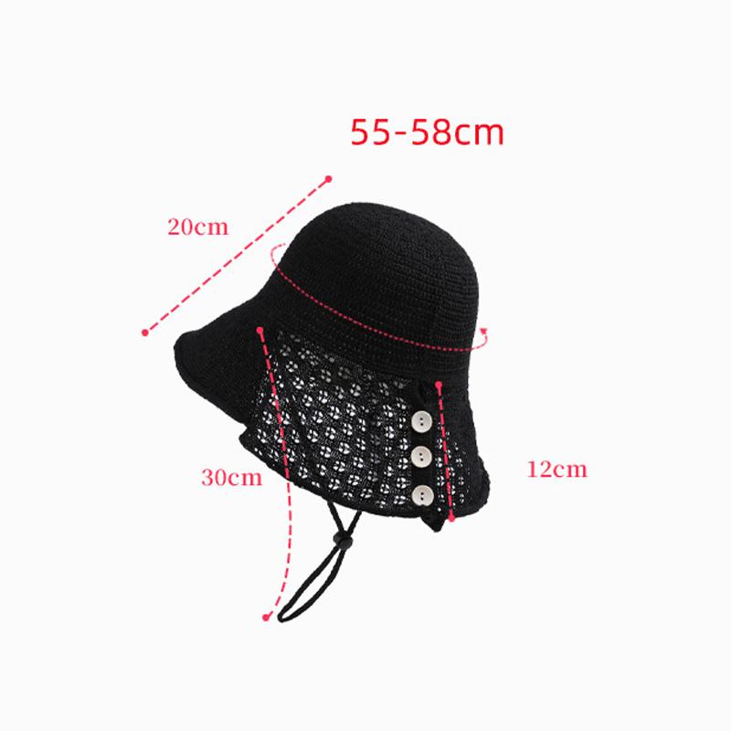 Summer Outdoor Sunshade Hat Women's Breathable Fisherman Hat Knitted Bucket Hat