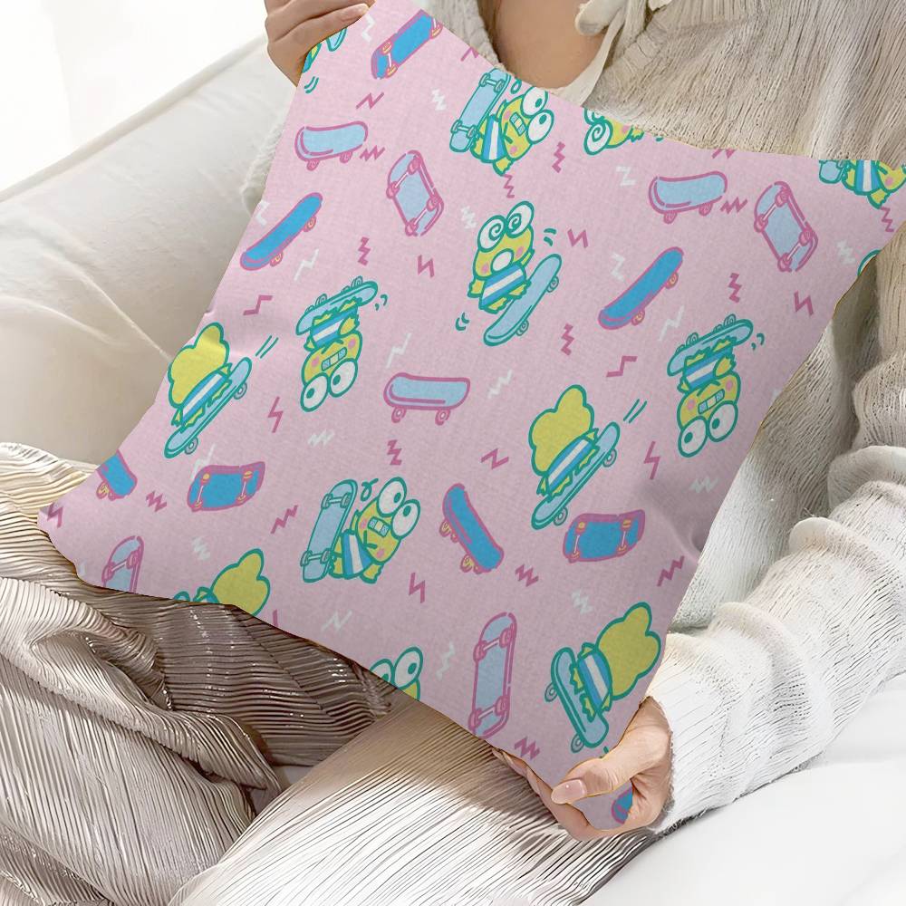 K-keroppi Cushion Cover Car Throw Pillow Case For Sofa Car Christmas Gift 40x40cm 45x45cm