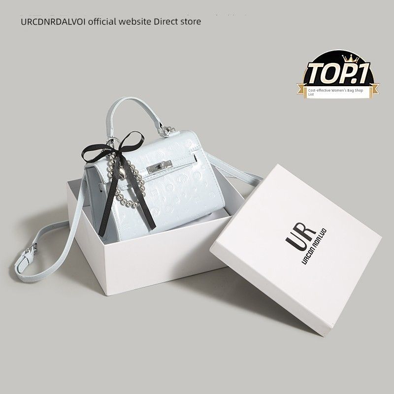 

Ur Mother s Day Gift Satchel Kelly Bag Women s 2025 New Arrival All-Matching Mom Style Bag Work Clothing Shoulder Messenger Bag Blue