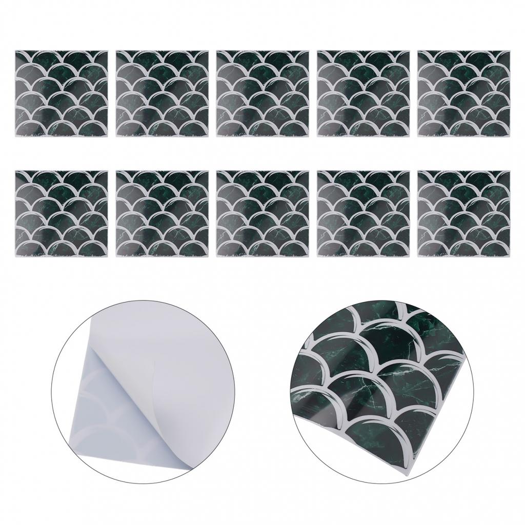 10Pcs Kitchen Tile Sticker Bathroom Mosaic Wall Sticker   Home Decor