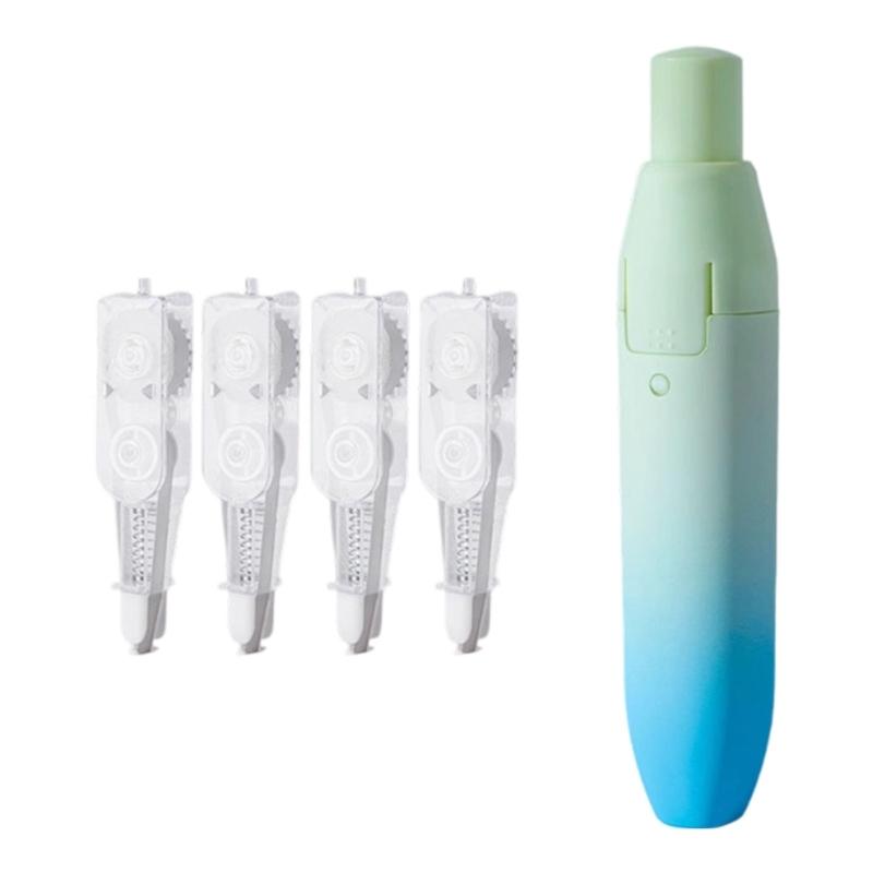 4 Refills Retractable Correction Tape Set Featuring Hues and User Plastic Construction