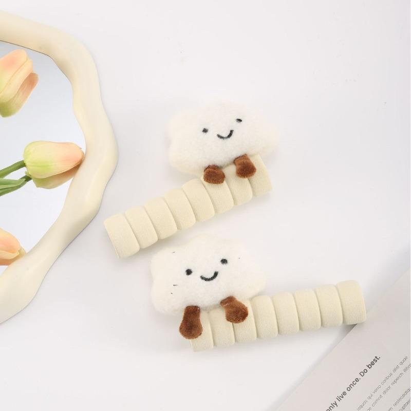 1Pc Anti-static Sponge Doorknob Covers - Cute Plush 3D Cloud Accessories Girls' Bedroom Door Handle Sleeves Winter Home Decor
