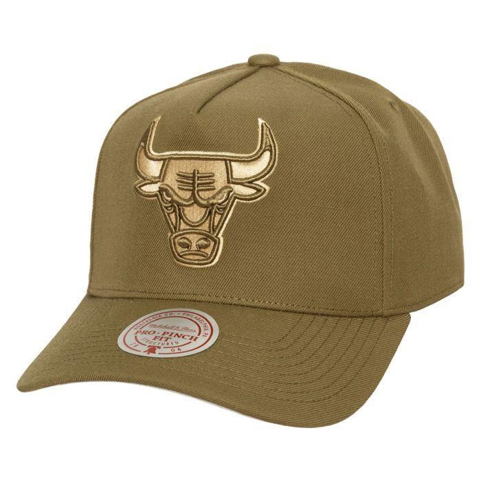 Casquette Snapback PRO CROWN - MITCHELL &amp; NESS - Chicago Bulls - Olive - Unisexe - Taille unique