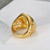 1 Pcs Hip Hop Stainless Steel Gold Color Jockey Club Horseshoe Horse Ring with Rhinestone for Men Gift Jewelry