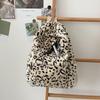 Personality Fashion Leopard Fluffy Rucksack Y2k Preppy Casual Harajuku Backpack High-Capacity Vintage Grunge Students Schoolbags