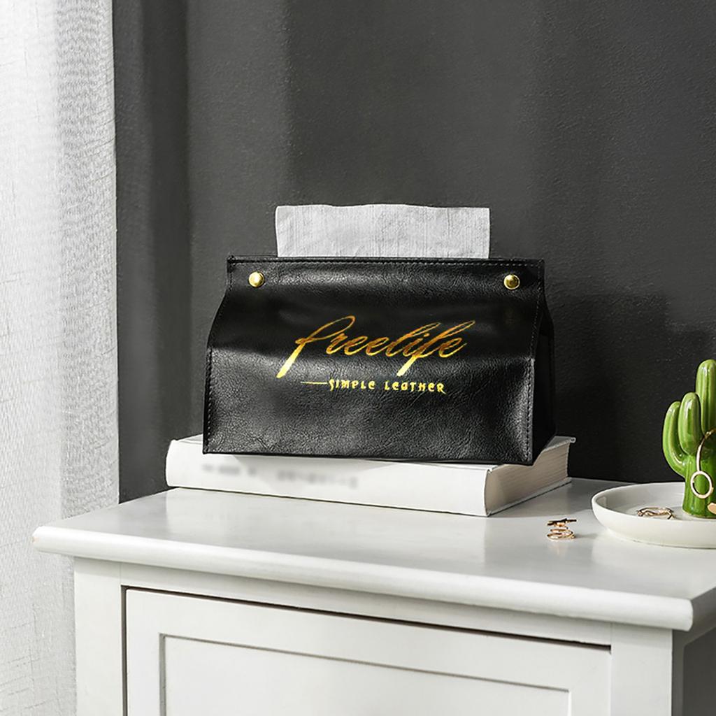 Nový kožený obal na krabičku na ubrousky Obdélníkový držák na ubrousky, zaklapávací uzávěr