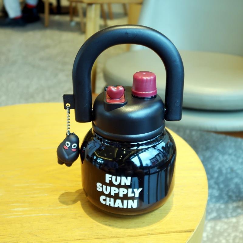 

Creative Portable Carry Pot 316 Stainless Steel Double Layer Vacuum Thermos Cup Outdoor Portable Large Capacity Water Cup 680ml