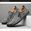 Heren Handgestikt Leer Instappers Casual Schoenen met Neus voor Lente en Herfst