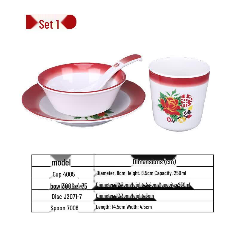 Qianxing Vintage Melamine Tableware Set