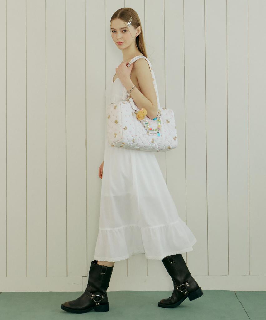 Vvv Lace Layered Strap Sleeveless Long Dress _ White