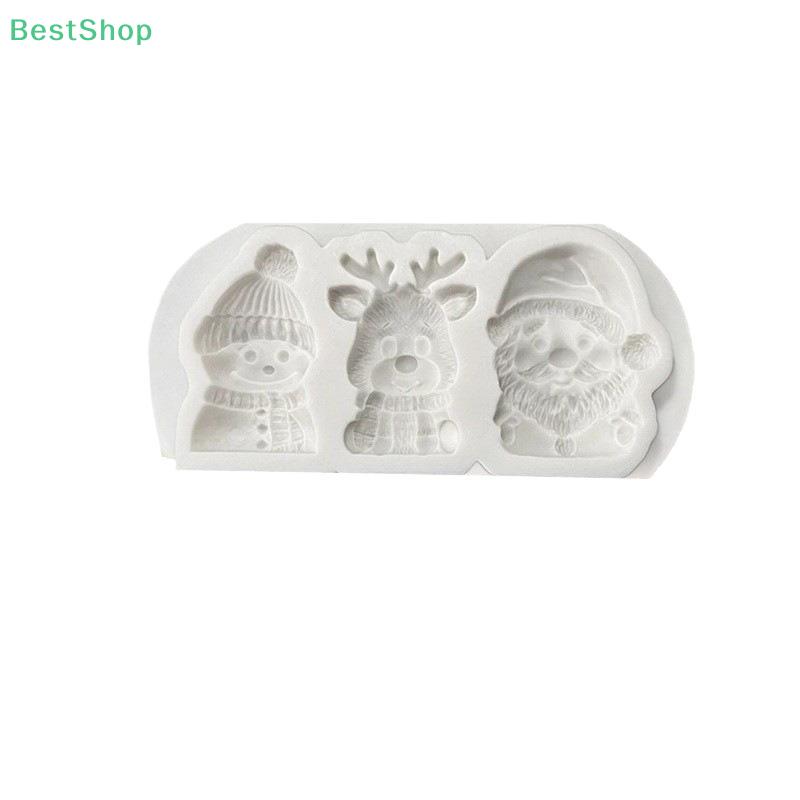3 Vertiefungen Weihnachtsmann Elch/Schneemann/ Schneeflocke Silikonform Fondant Kuchen Dessert Schokoladenform Dekorationswerkzeuge