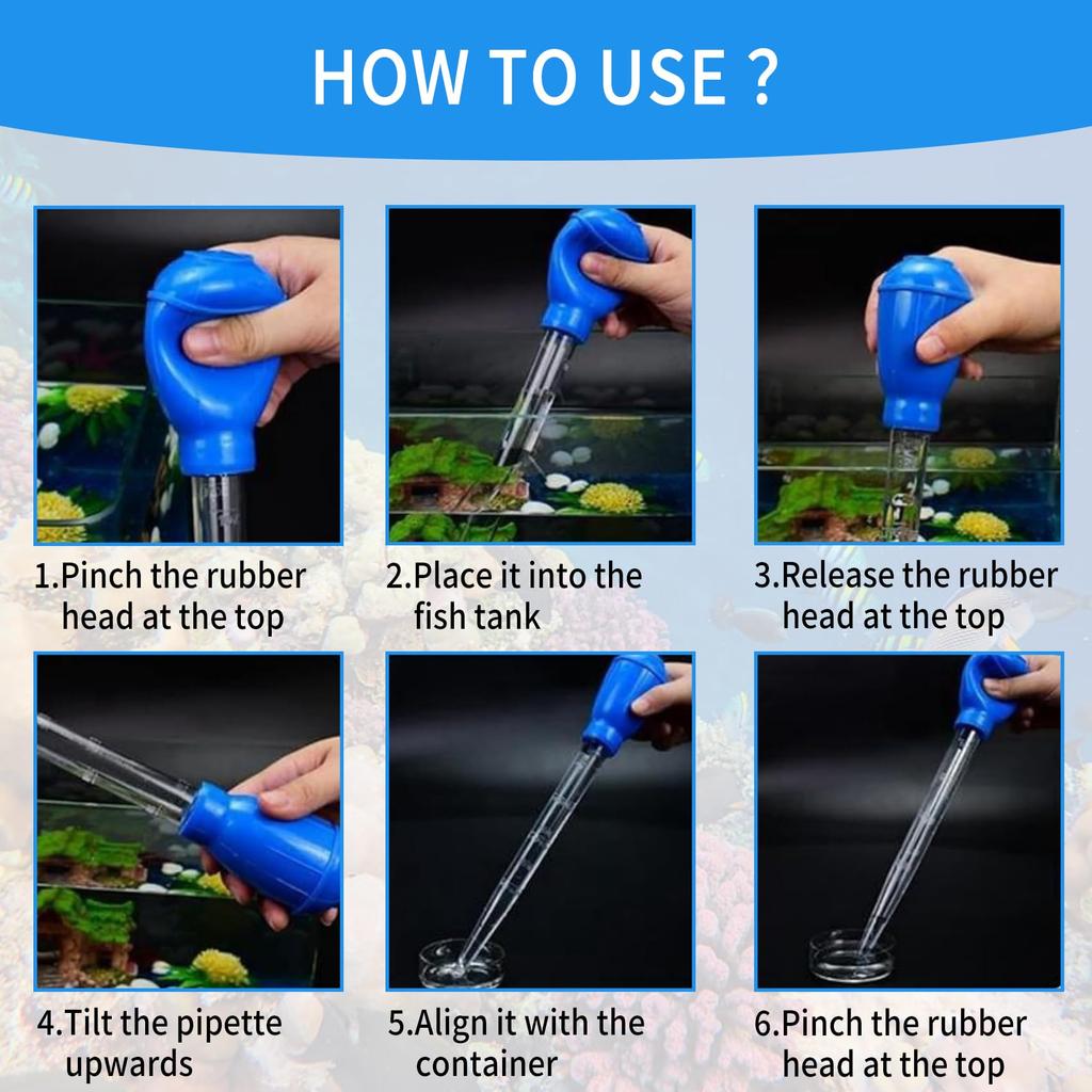29cm/45cm Aquarium Siphon Long Pipettes for Fish Tank Coral Food Feeder Vacuum Cleaner for Aquarium Water Changer Cleaning Tool