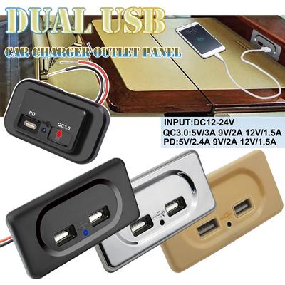 12V double USB 3.1 voiture camping-car prise de charge rapide prise de courant montage sur panneau chargeur de téléphone bateau caravane Bus Marine camping-car RV LM