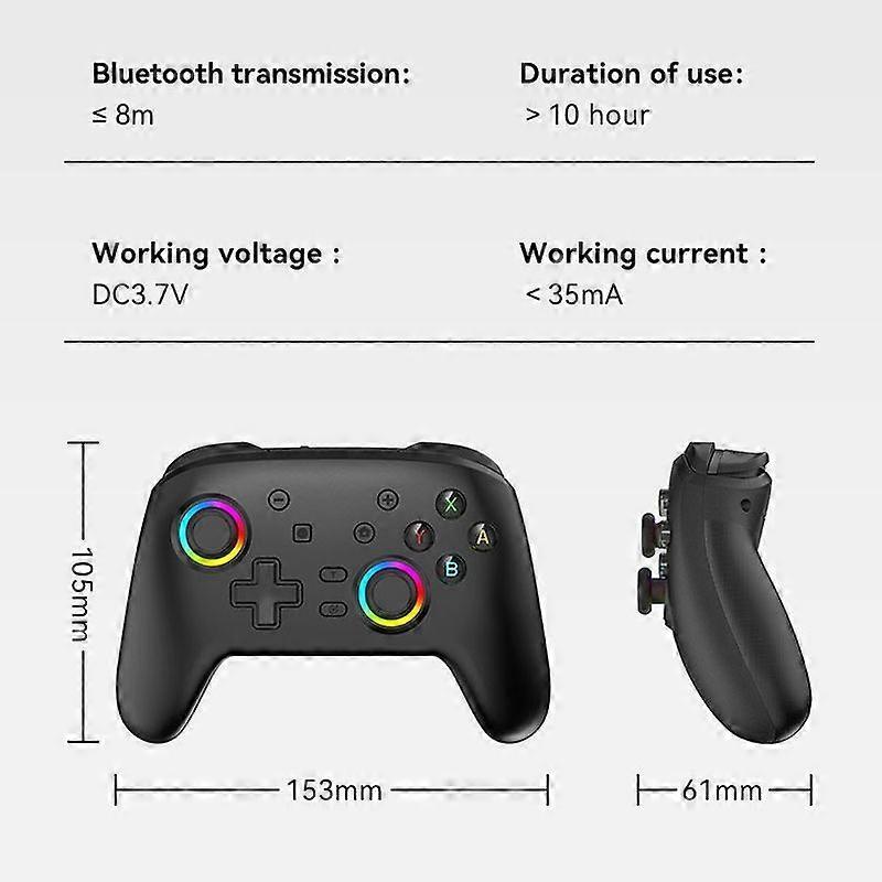 Wireless Bluetooth Gamepad for Nintendo Switch / Switch PRO (Black Gold)