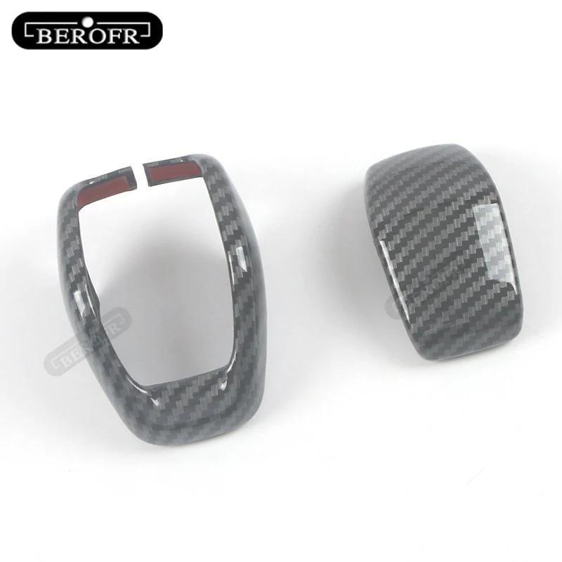 Car Gear Hood Carbon Fibre Shift Knob Gear Side Cover DSG Emblem For Toyota Highlander