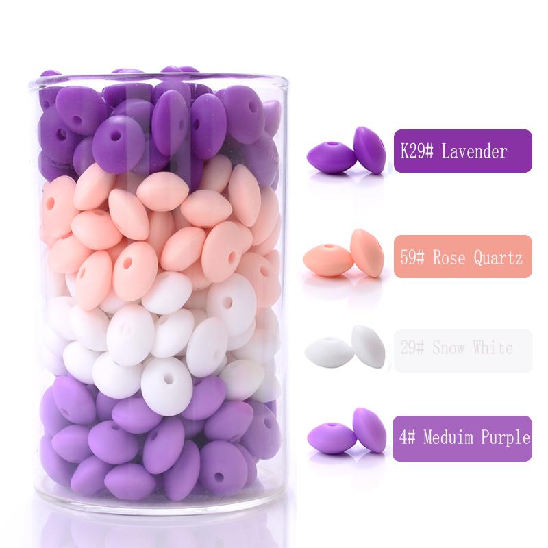 50pcs/lot 12mm Silicone Spacer Beads for DIY Charms Newborn Nursing Accessories Necklace Pacifier Chain Teething Toy BPA Free