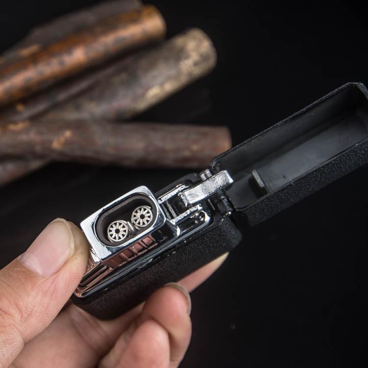 Men's Frosted Double Flame Creative Lighter - Inflatable Cigarette Accessories.