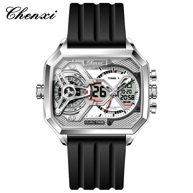 CHENXI Men's Wristwatch New Large Dial Digital Watch Dual Display Fashion Multifunctional Sports Watch Waterproof Male Watches