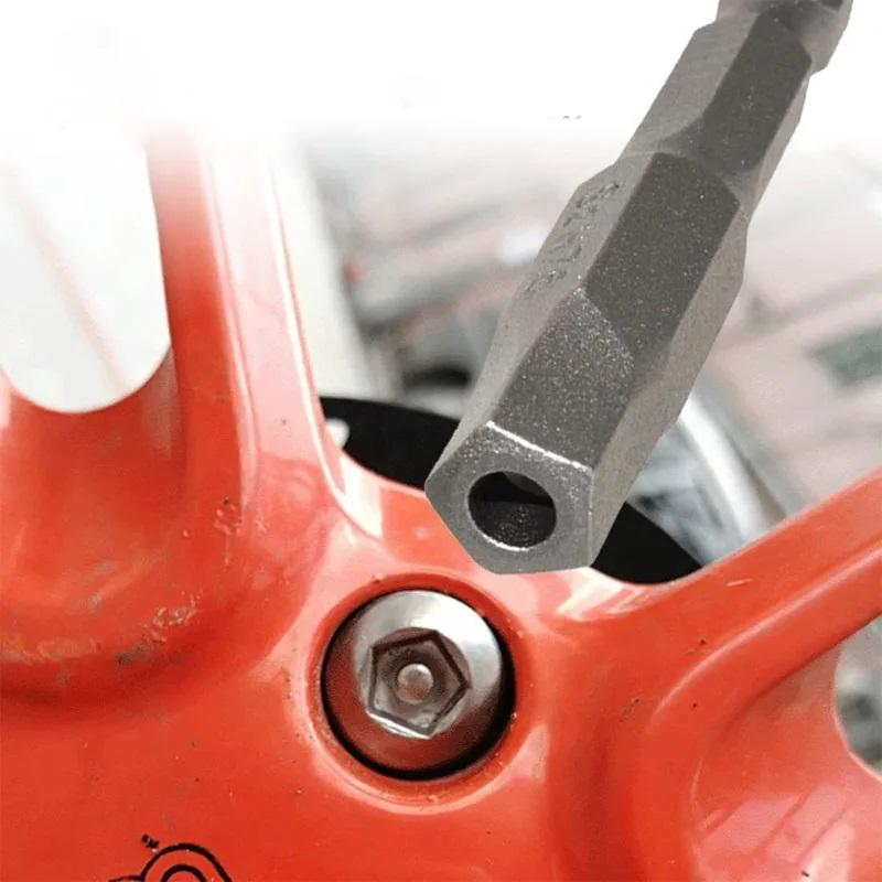 Magnetic Pentagonal Screwdriver Bit Set With Hole 1/4" Hex S2 Steel 50mm Security Torx Drill Bits Ratchet Wrench Hand Tools