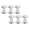 50 Sets Rivets Screws Kit M4 Stainless Steel Flat Round Fence Cleat Nuts for Leather Craft and Bookbinding 5x8x9.5mm