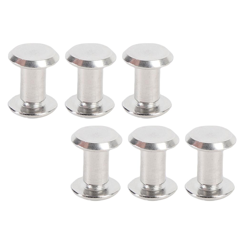 50 Sets Rivets Screws Kit M4 Stainless Steel Flat Round Fence Cleat Nuts for Leather Craft and Bookbinding 5x8x9.5mm