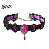 Romantischer Spitzenhalsband-Accessoire Vintage-Halskette Gotischer Choker mit Oval