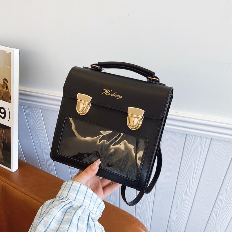 

Весна 2025 новый повседневный универсальный модный прозрачный наплечный мессенджер сумка с двойным плечевым ремнем сумка для боли женский нишевый высокой ценности чёрный