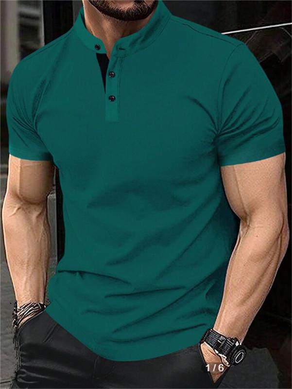 Men's Summer Sports Polo Shirt with Zipper Pocket
