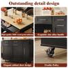 Kitchen Island - MUVOE - Dining Cart - Black - MDF - Multifunctional