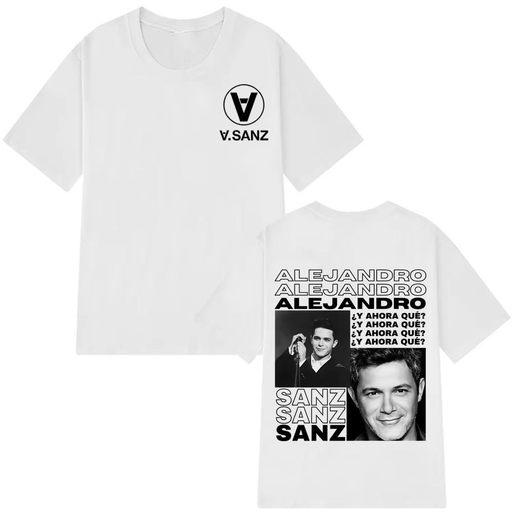 Singer Alejandro Sanz Album Tour 2026 Print Tshirts Unisex Women Hiphop Tee Vintage Fashion Clothing Casual Tshirts Summer