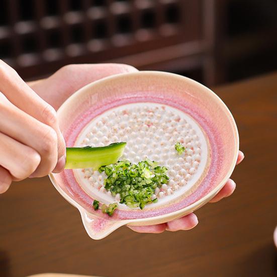 Piatto Grattugia in Ceramica con Smalto Graduale, Schiacciaglio Multi-Funzione per Aglio e Ciotola per Frutta per Cucina, Piatto da Cucina Antiruggine per Purea e Pasta, Decorazione per la Casa