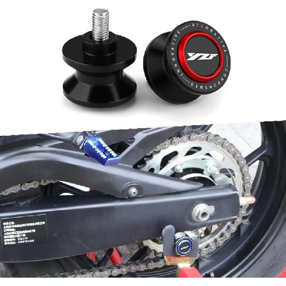 6ММ Катушки маятника Подходят для Ya.maha YZF R7 R1 R6 R6S R9 YZF600R 2023 2024 2025 | Задняя подставка под раму R7 R3 R1 R9 M6 Катушки маятника Слайдеры рамы R7 R3 6MM YZF красный