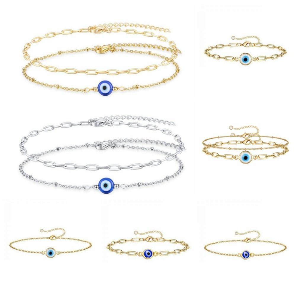 Unique Turkish Blue Eye Bracelet Elegant Adjustable Chain Bracelet Stainless Steel Bracelet  Travel
