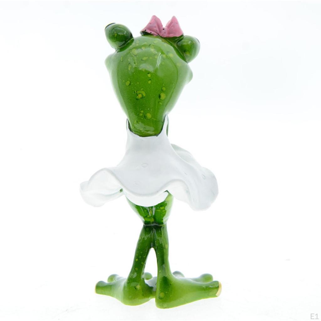 Frog Statue, Fairy Garden Yard Patio Resin Animal Figurine, Desktop and Lawn Decor