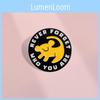Stylish And Fun Geometric Round Never Forget Who You Are Cartoon Dog Metal Pin