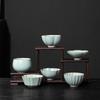 Ru Kiln Crackled Ceramic Gongfu Tea Tasting Cup - Cultivable Master Cup in Gift Box Packaging.