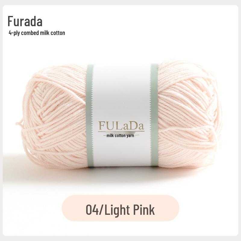 Baby 4-fädig gekämmte Milchbaumwollgarnknäuel zum Handstricken & Häkeln - DIY Puppe, Pullover, Schal Materialpaket