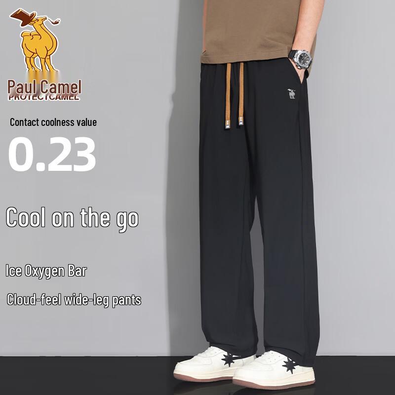 Paul Camel Men s Summer Ice Silk Quick-Dry Wide-Leg Casual Pants 5XL