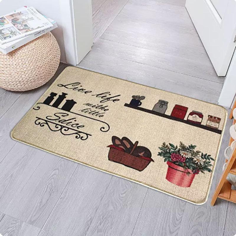 Entrance Mat Linen Carpet Living Room Mat Entrance Door Mat Household Non Slip Foot Mat