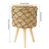 Woven Plant Stand With Legs Elevated Plant Stand With Plant Basket Wooden Round Table Handmade Plant Pot Holder For Flower Pots
