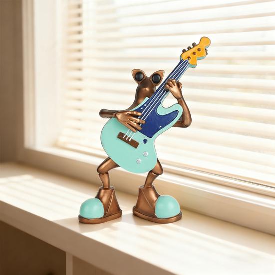 Violin Ornament Smooth Surface Frog Violin Design Resin Mini Sculpture Classic Artistic