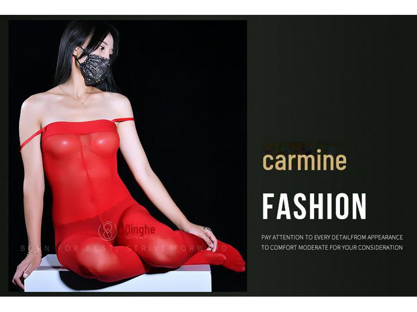 Qinghe 10D Transparente Strapsstrümpfe & Verstellbarer Träger Tube Top Body Set