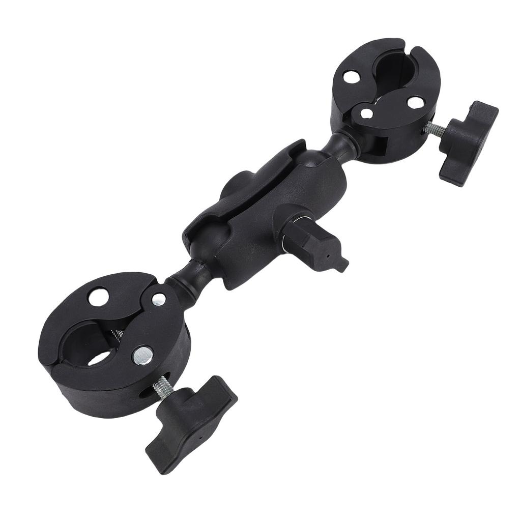 Double Clamp Mount Bracket with 360 Degree Ballhead Articulating Arm Umbrella Holder Camera Clamp Pole Clamp for