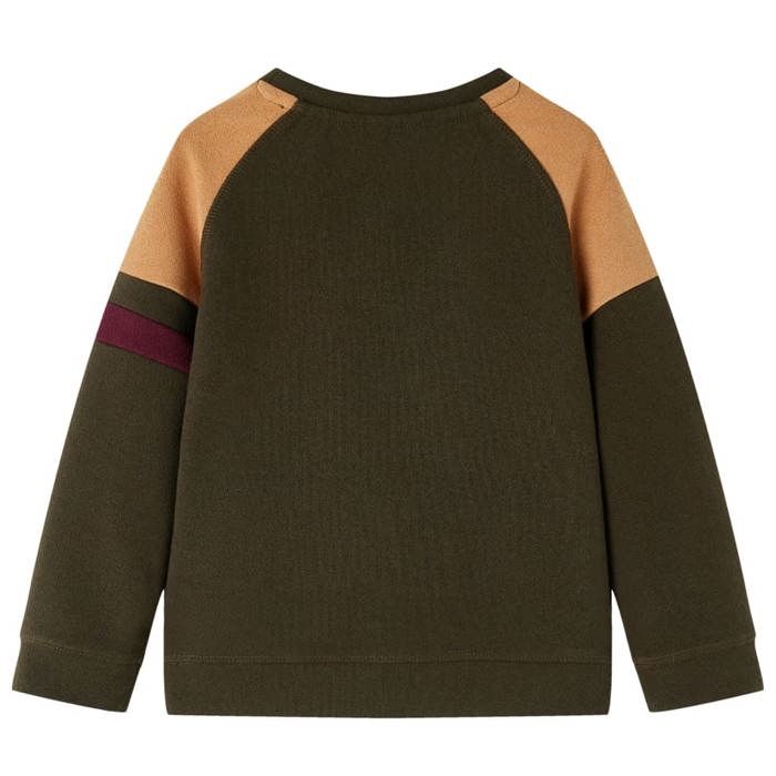 Sweatshirt pour enfants kaki foncé et camel 92/104/116/128/140