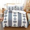 Anchor 3d Bedding Set Ocean Style Quilt Cover E xtra large double bed Duvet Cover With Pillowcase For Kids Boy Queen King Size