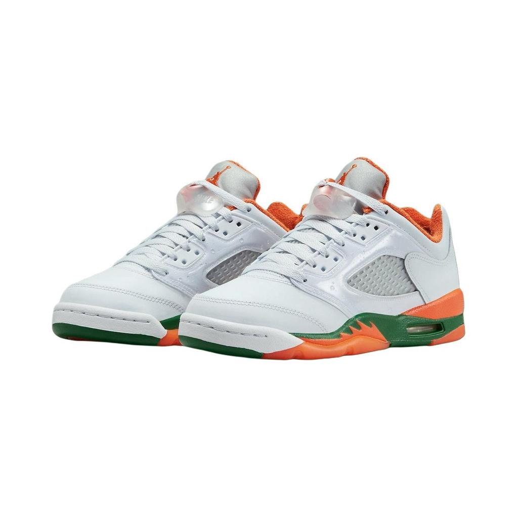 Air Jordan 5 Retro Low GS Hurricanes Kids Sneakers Grey Football-Grey Brilliant-Orange FQ1293-018