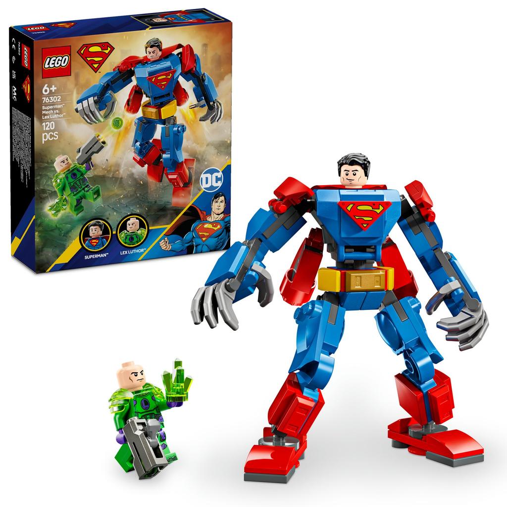 LEGO Super Heroes Superman vs. Hračka Lex Luthor, Dárek k narozeninám, Vzdělávací stavebnice, Figurky, Hračky pro kluky a holky ve věku 6, 7, 8 a 9 let, 76302