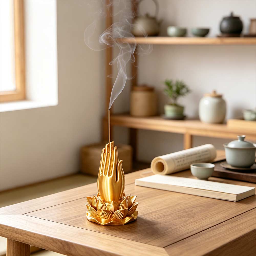 Praying Hand Lotus Hand Incense Holder Lotus-Base Tabletop Incense Base  Tea Room