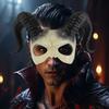Animal Sheep Horn Mask Half Face Demon Mask Creative Halloween Mask  Masquerade