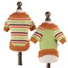 Pet Autumn and Winter Contrasting Striped Pet Sweater High Neck Winter Knitted Top Dog Christmas Clothes